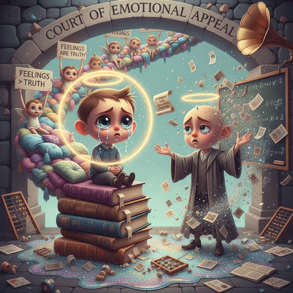 can't argue with sad tiny person eyes, debate won via disability aesthetics