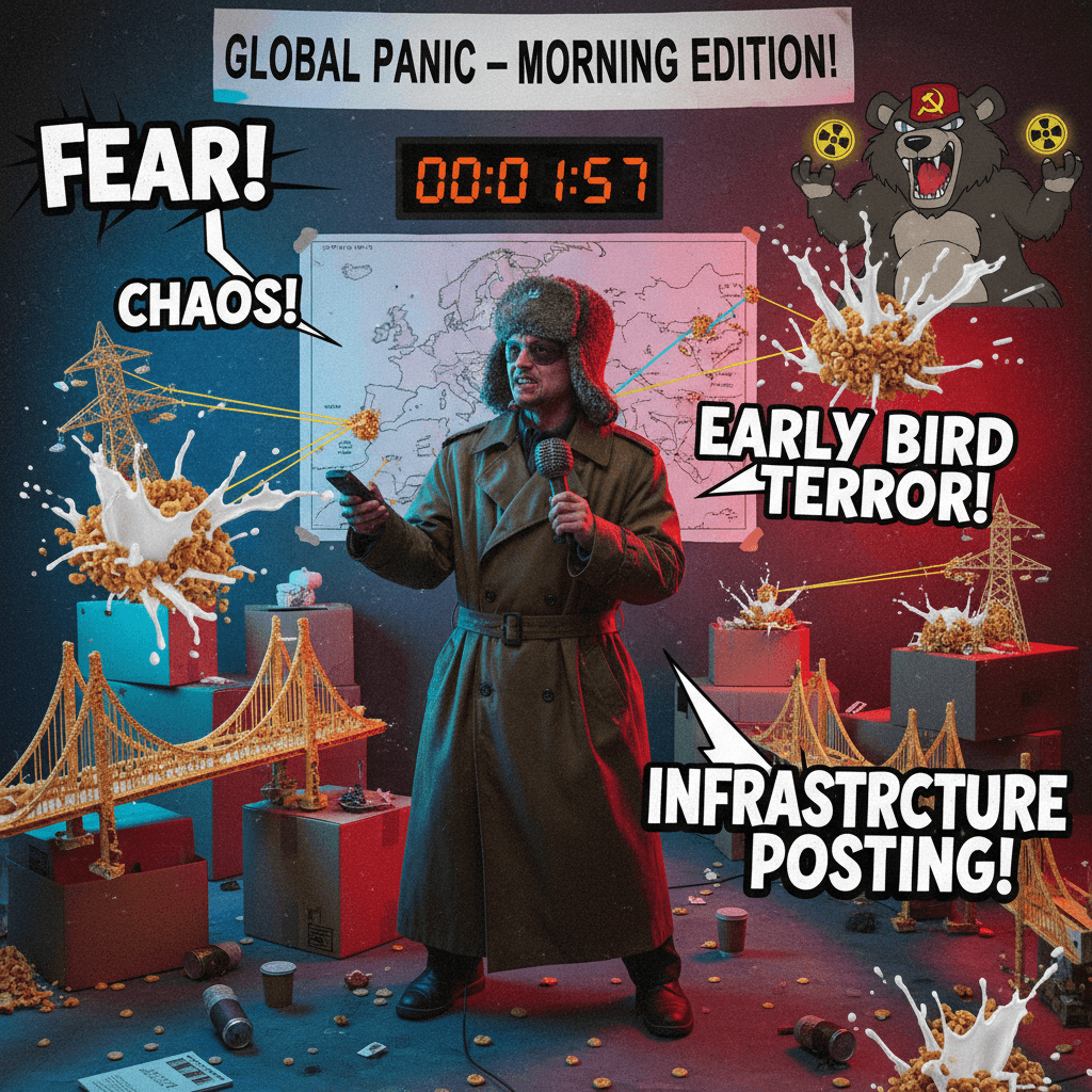 Russian propagandist speedruns infrastructure terrorism via morning broadcast