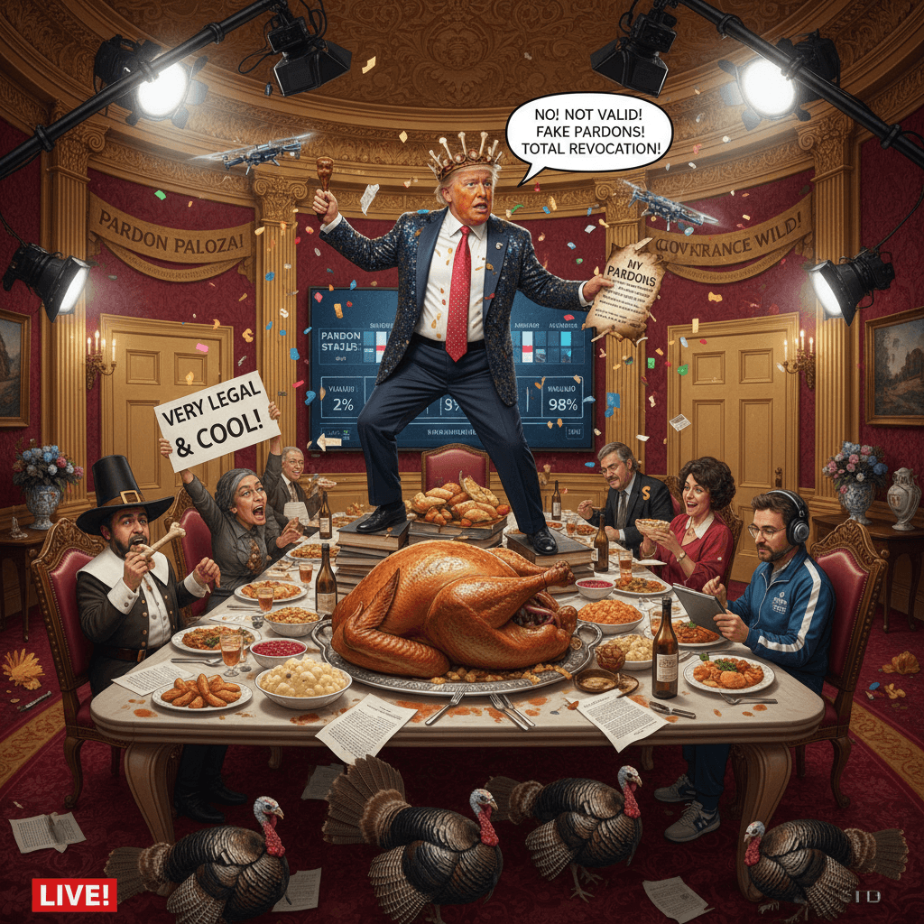 declaring your own pardons invalid mid-speech, very legal very cool