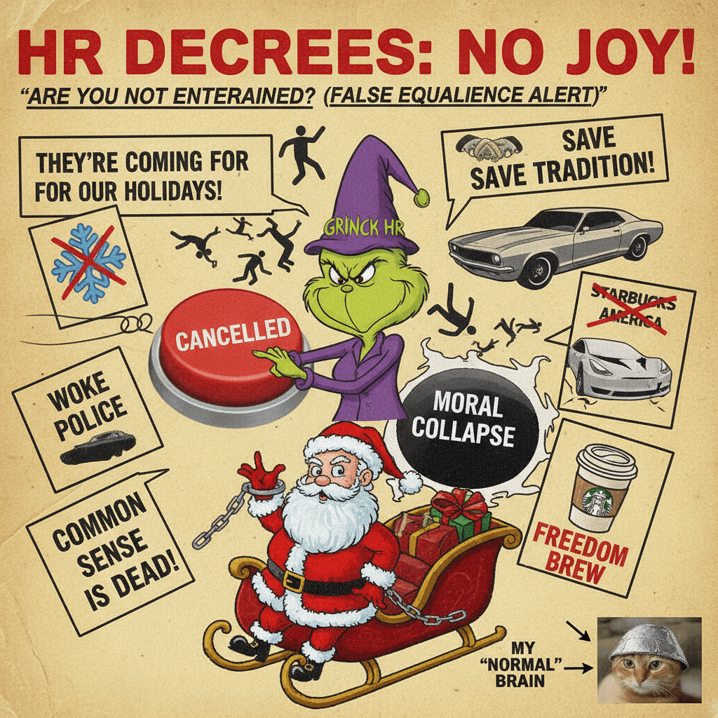 Christmas cancelled by HR, society in freefall, very normal thoughts
