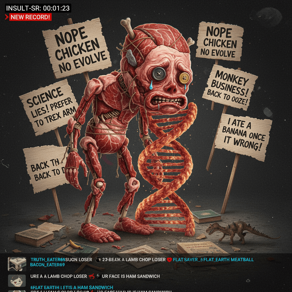 hollow meat puppet discovers evolution, immediately regrets it