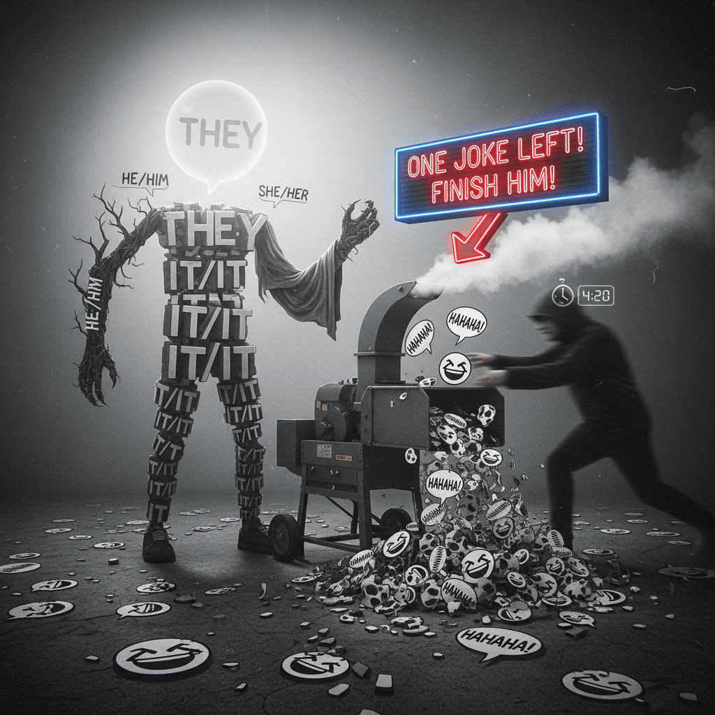 extremely online person discovers one joke and beats it to death