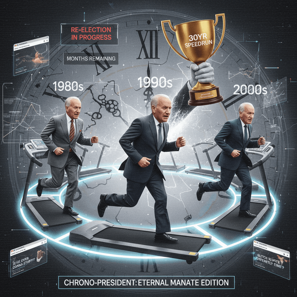 same president, 30yr speedrun: either genius or someone's stuck in a loop