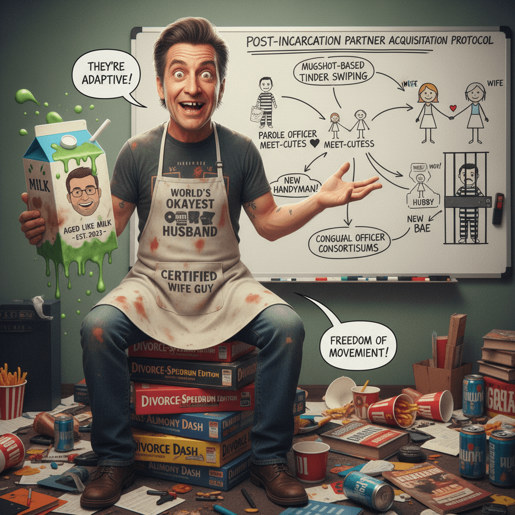 man confidently explains how women find new boyfriends after their husbands go to prison