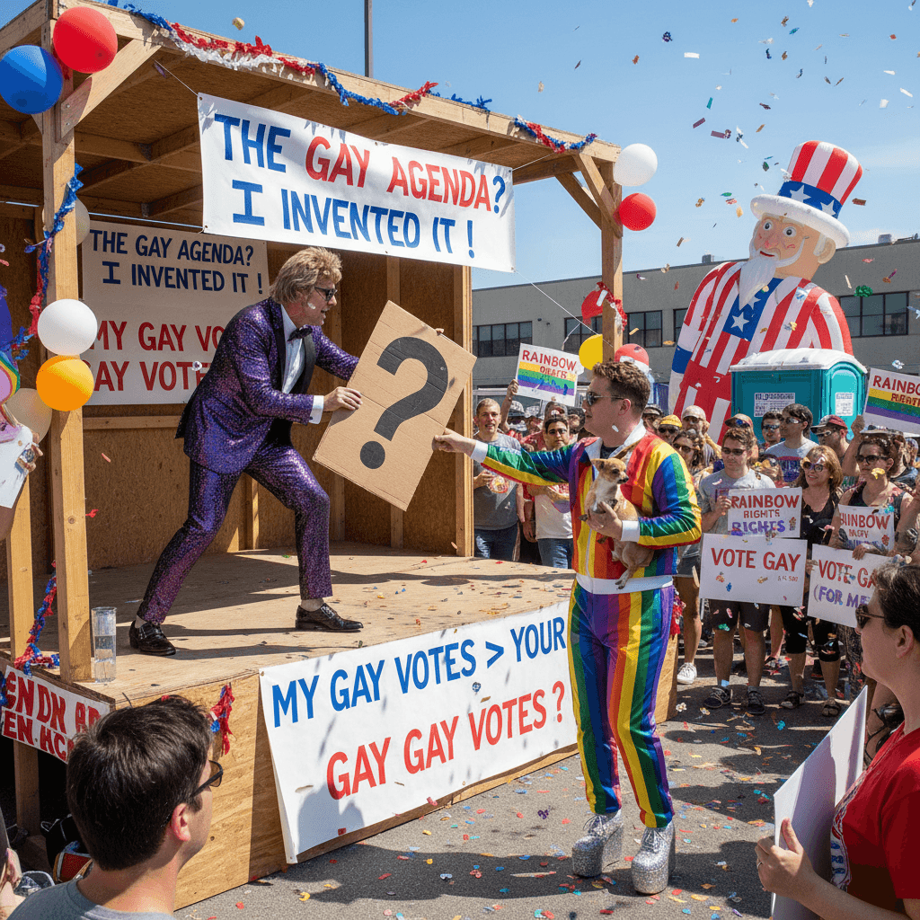 man questions stranger's gayness then brags about gay votes