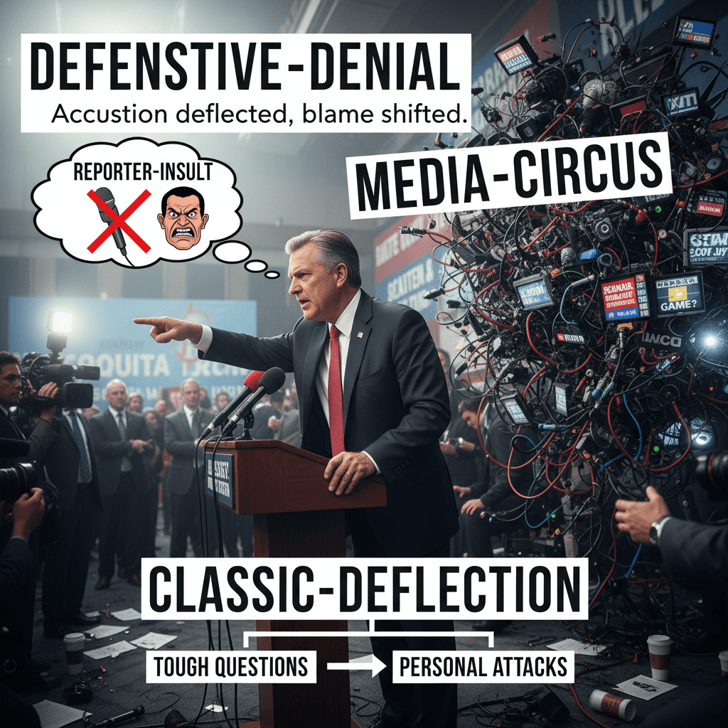 man denies thing, calls reporter names, posts tv schedule