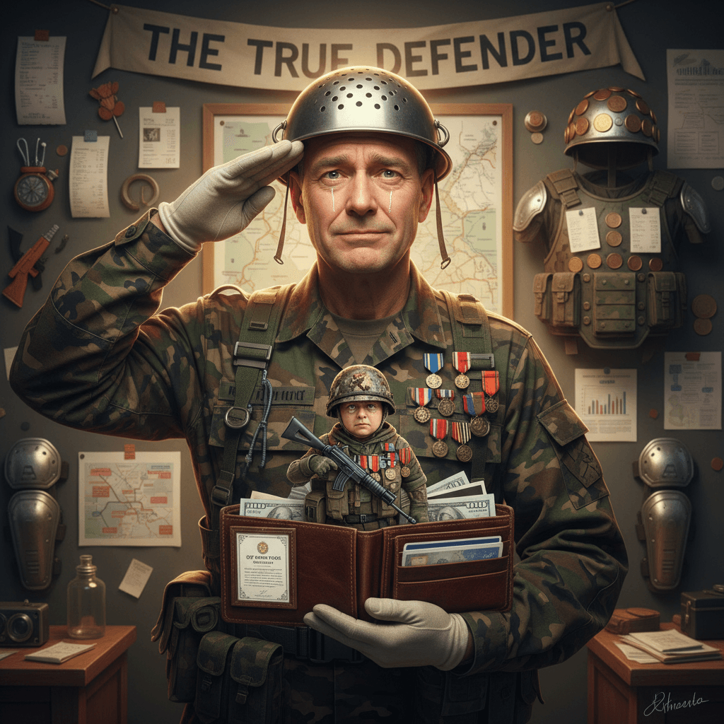 Retiring condom after 87 tours, zero combat. True hero.