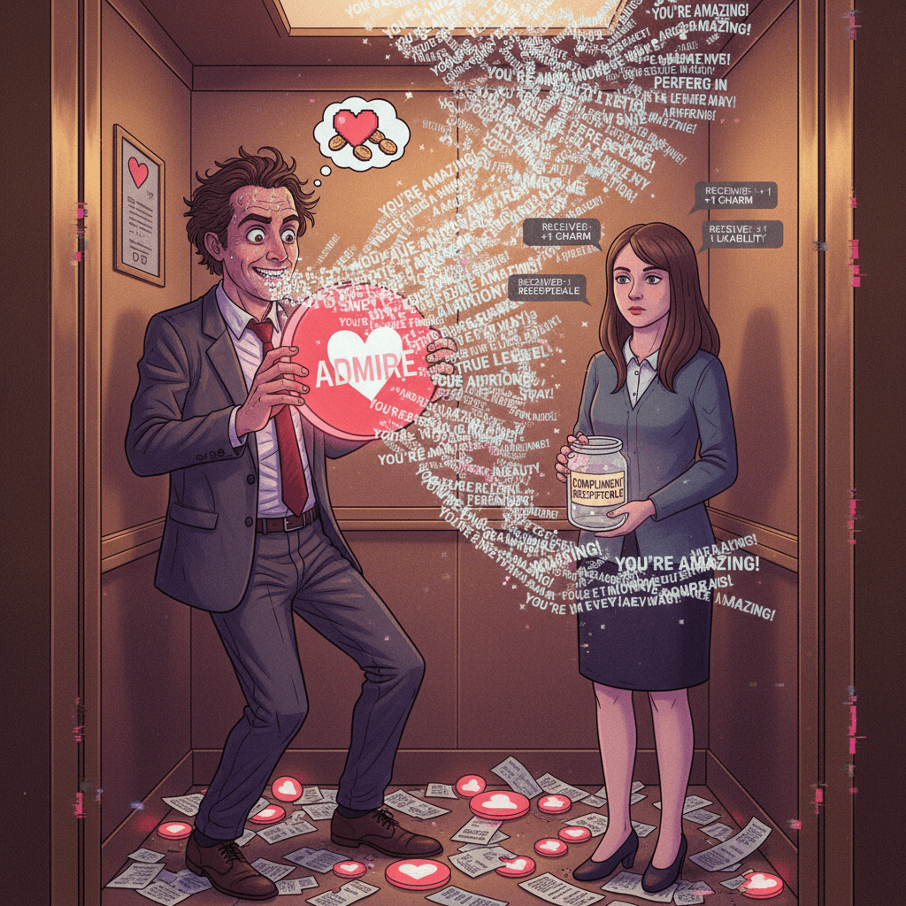 elevator pitch from a man who just discovered the compliment button