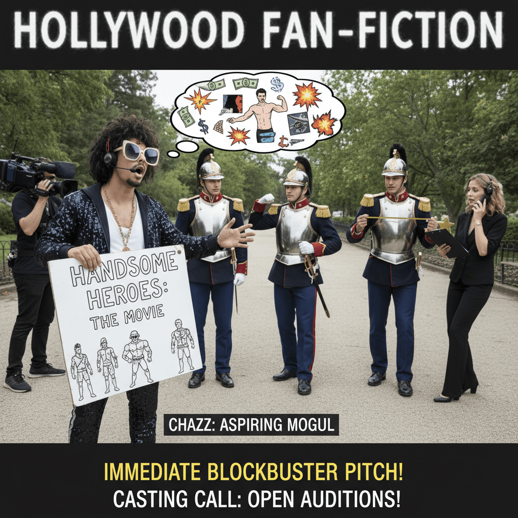 guy discovers handsome soldiers, immediately pitches blockbuster to them