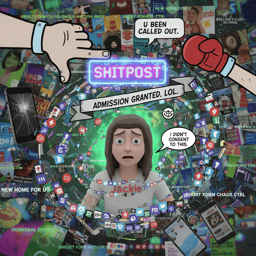 Jackie gets involuntarily admitted via shitpost