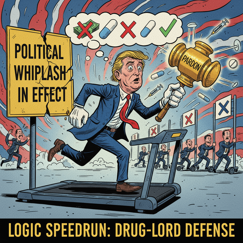 I hate drugs except when I pardon them, actually