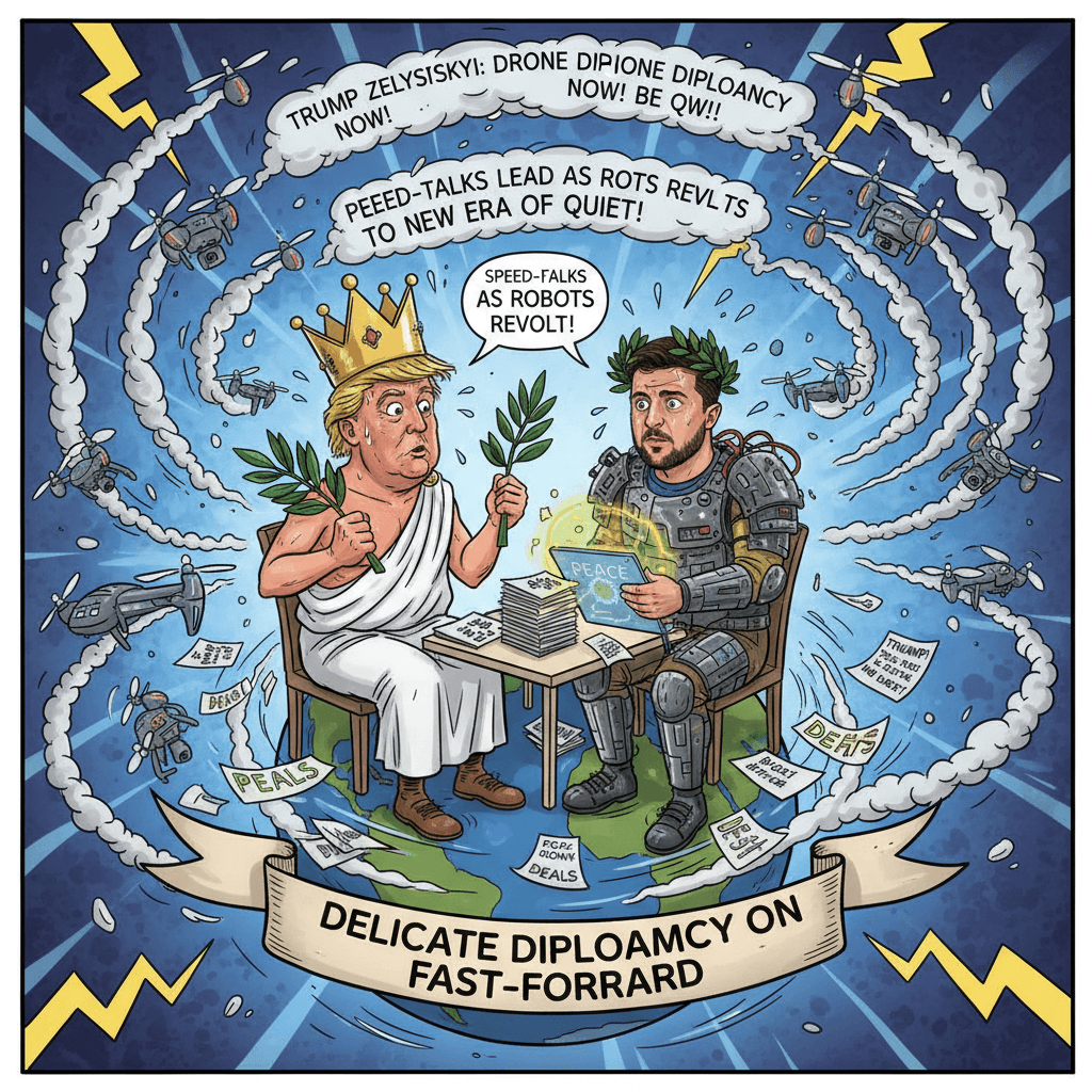 Trump Zelenskyy peace talks while drones go brrr