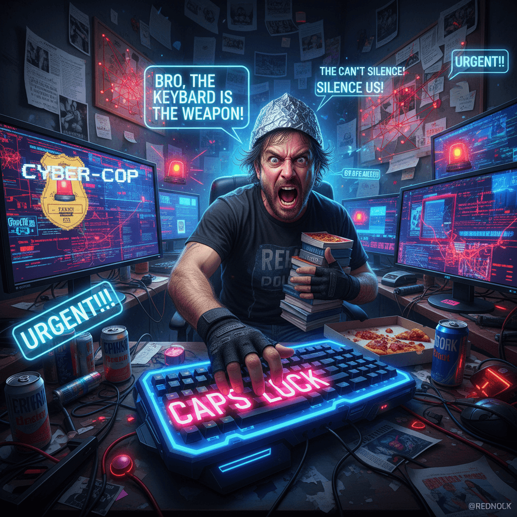 bro discovered caps lock and thinks he's a cybercop
