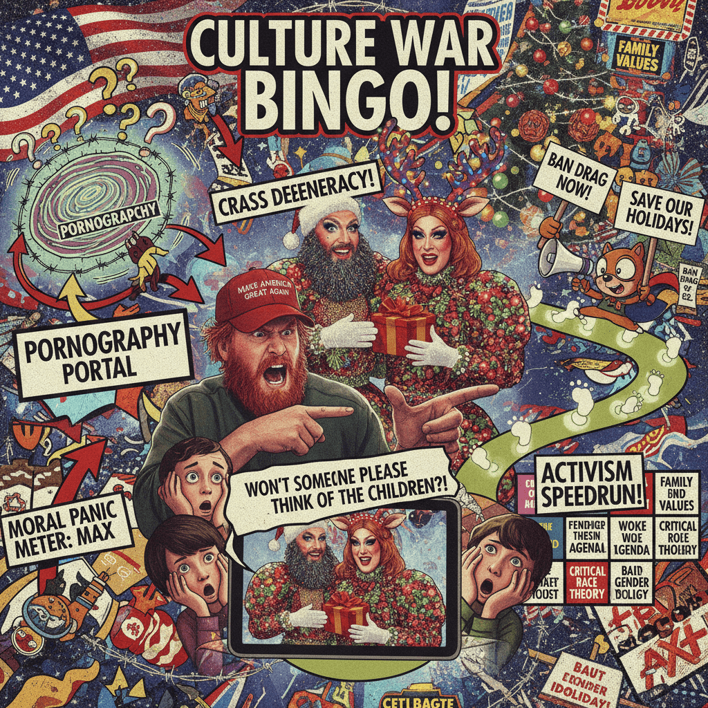 local man equates christmas drag to pornography, somehow