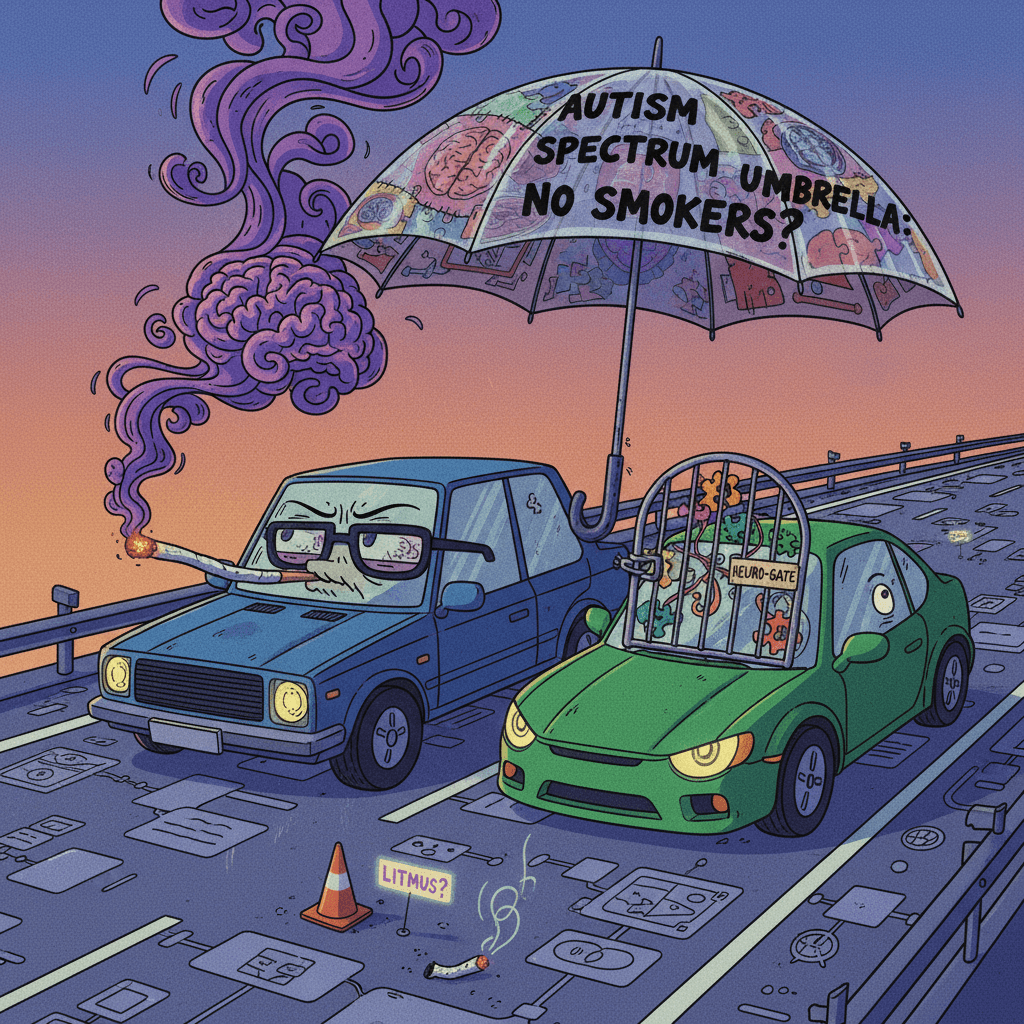 brother thinks smoking while driving is the autism litmus test