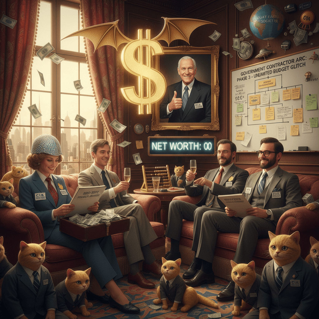 Everyone's rich because... *checks notes* ...they're basically CIA middle managers