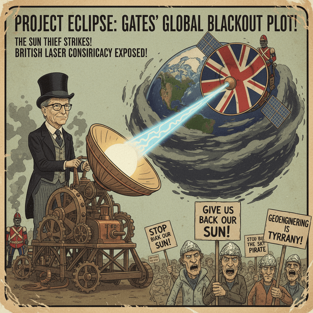 Bill Gates stealing sunlight via secret British laser agency (he's not)