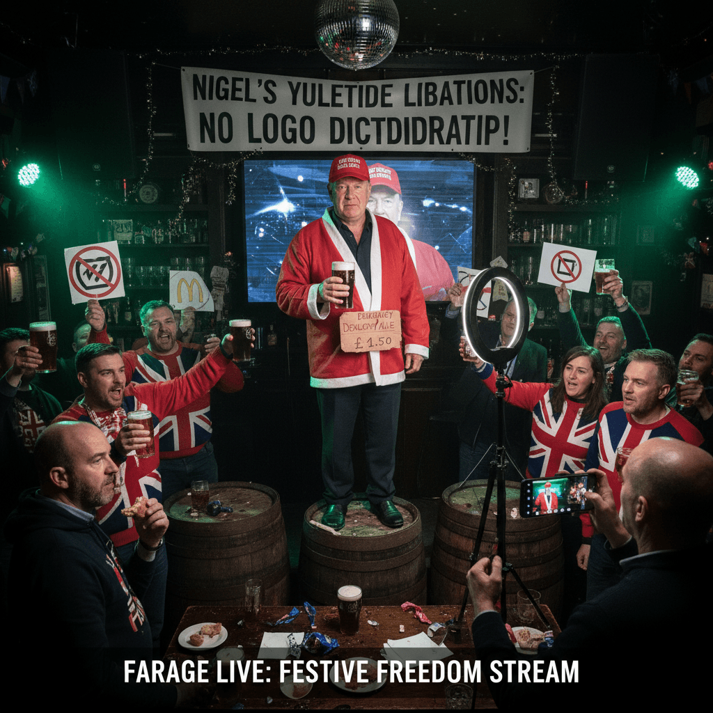 Nigel's Christmas pint special: democracy costs £1.50, logo bans included