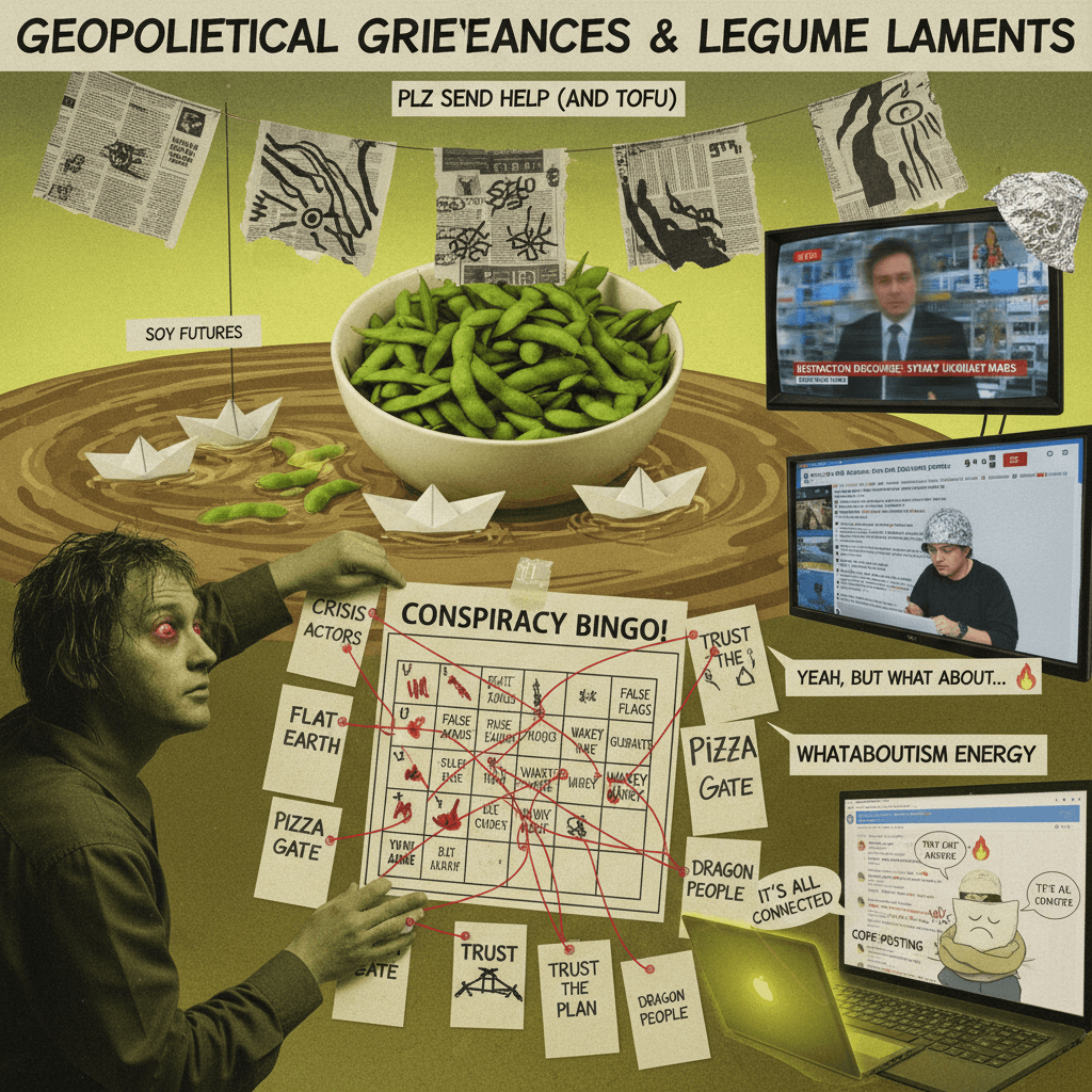 false flags & soy futures: a cry for help disguised as geopolitics