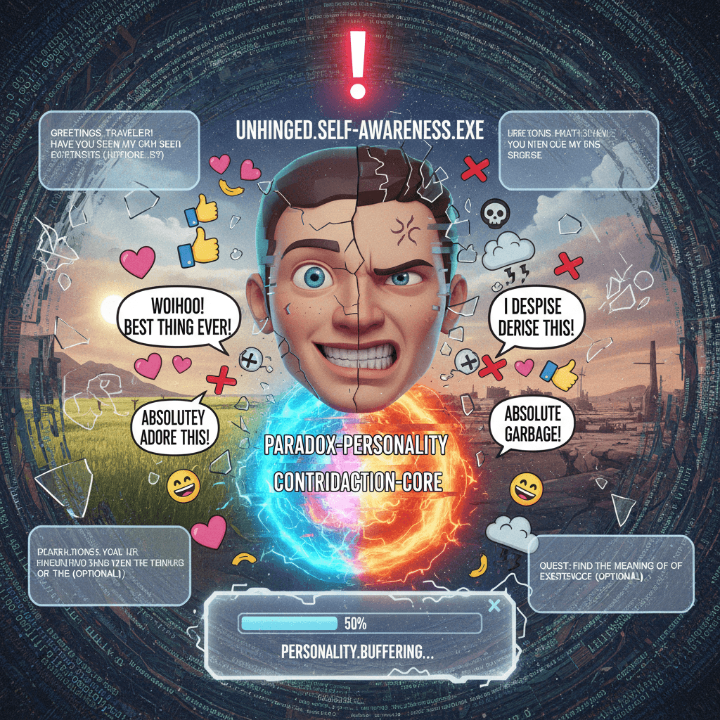 Schrödinger's fun: simultaneously loves and hates everything, personality buffering