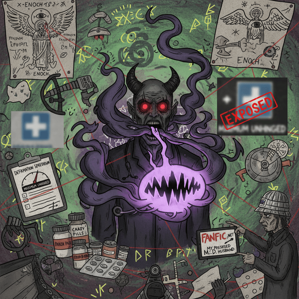 Doctor bad because ✨demon voice✨ + random Enoch references = exposed