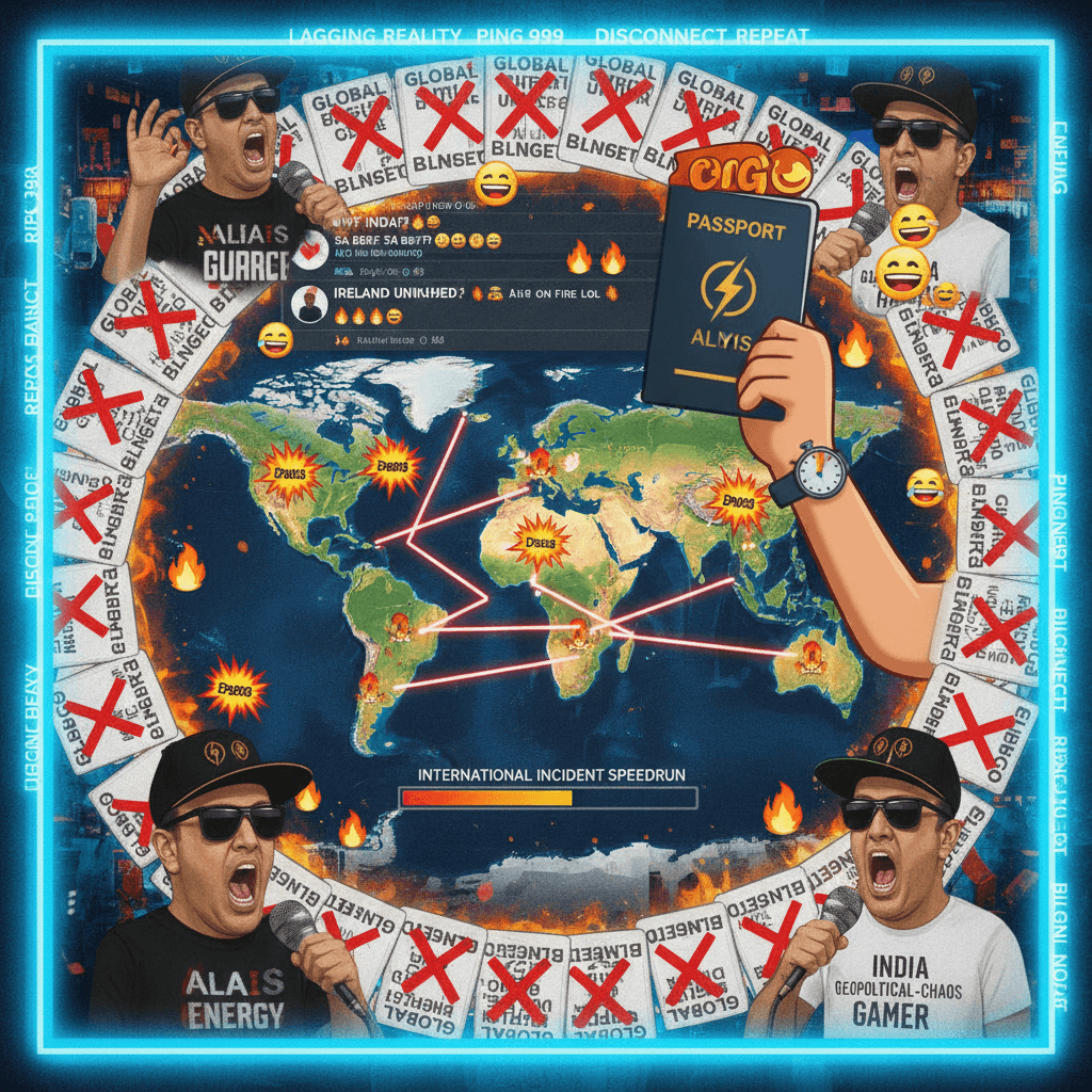 international incident speedrun: india→SA→ireland→UK, any% route